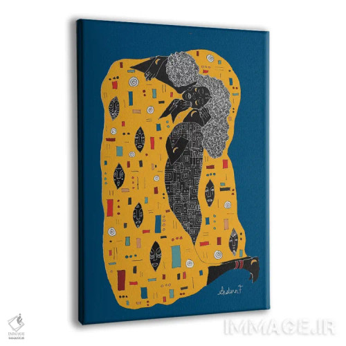 تابلو کلیم نوار (اثر به سبک کلینت با تم تاریک) اثر آیسلین اف - نمای پرسپکتیو محصول