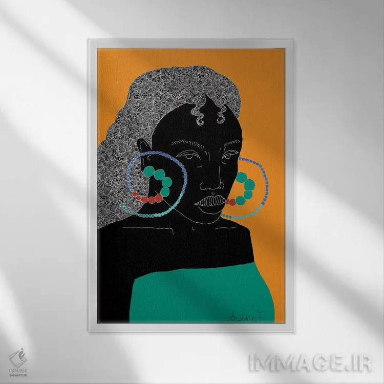 تابلو در انتظار اثر آیسلین اف - نمای قابدار سفید