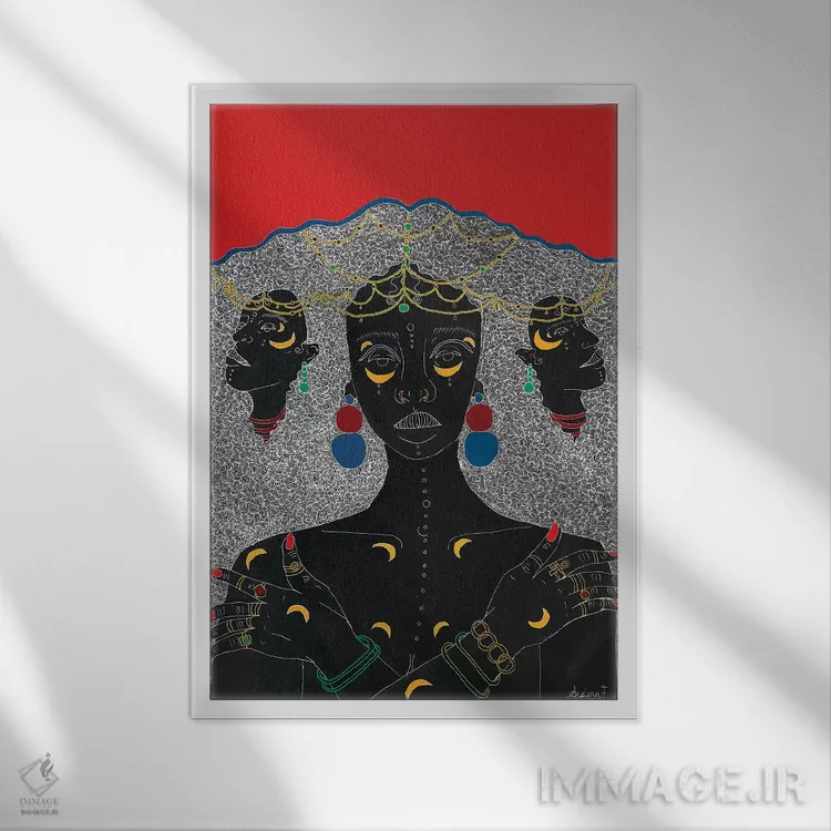 تابلو الهه I اثر آیسلین اف - نمای قابدار سفید