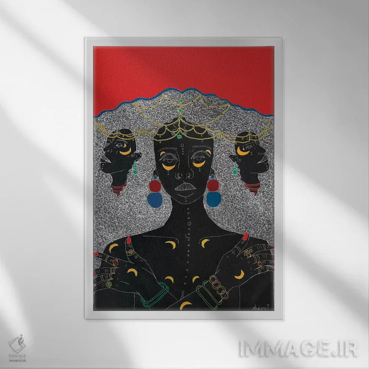 تابلو الهه I اثر آیسلین اف - نمای قابدار سفید