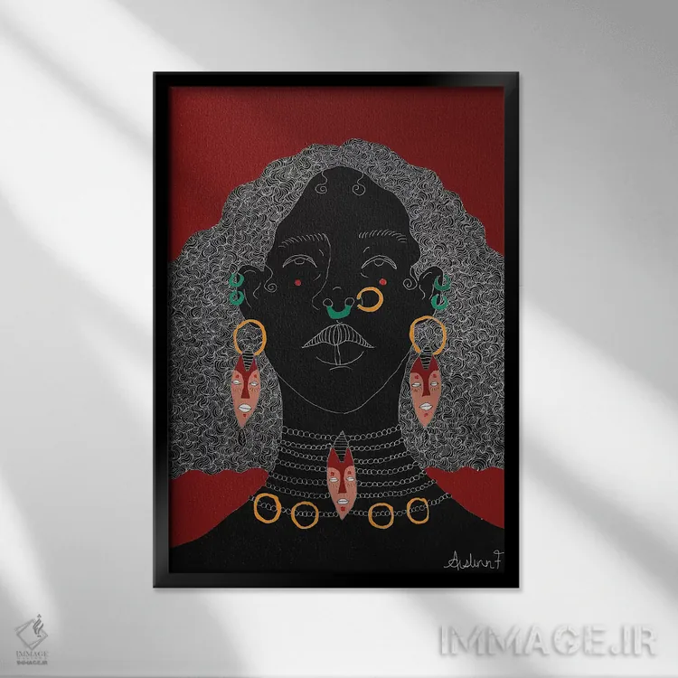 تابلو متعادل اثر آیسلین اف - نمای قابدار مشکی
