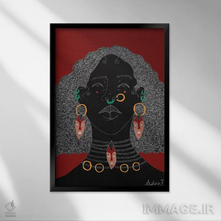 تابلو متعادل اثر آیسلین اف - نمای قابدار مشکی