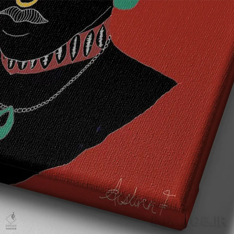 تابلو ملال اثر آیسلین اف - نمای نزدیک بافت بوم