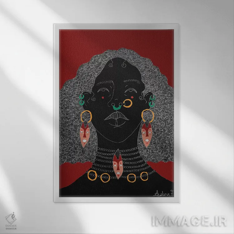 تابلو متعادل اثر آیسلین اف - نمای قابدار سفید