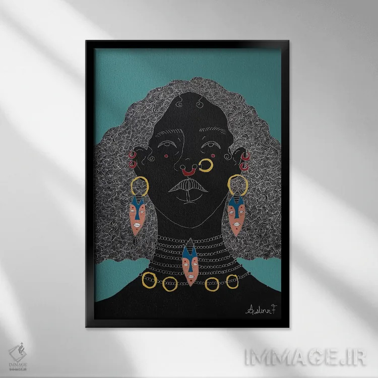 تابلو متعادل اثر آیسلین اف - نمای قابدار مشکی