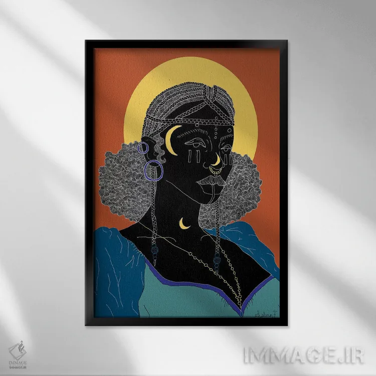 تابلو تاج من اثر آیسلین اف - نمای قابدار مشکی