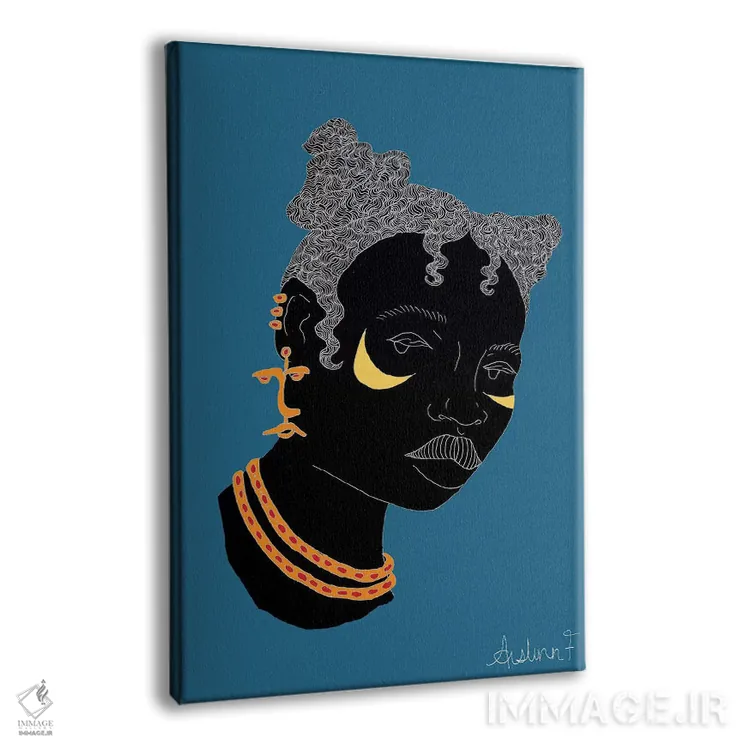 تابلو بافت بنتو I (مدل موی آفریقایی) اثر آیسلین اف - نمای پرسپکتیو محصول