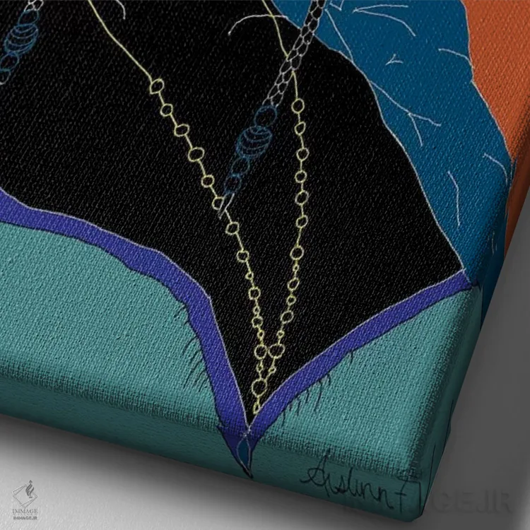 تابلو تاج من اثر آیسلین اف - نمای نزدیک بافت بوم