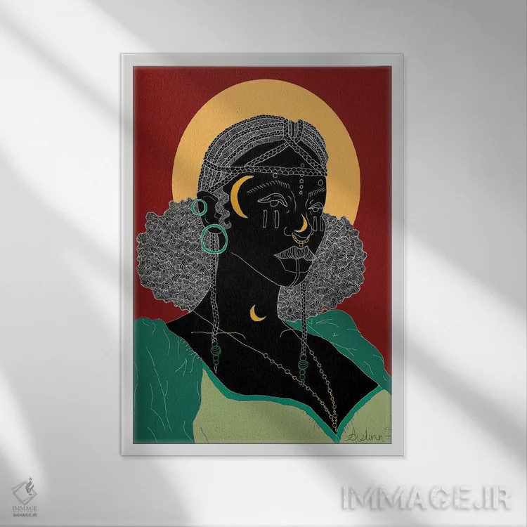 تابلو تاج من اثر آیسلین اف - نمای قابدار سفید