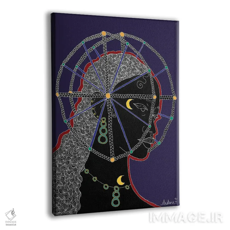 تابلو شرافت - آبی اثر آیسلین اف - نمای پرسپکتیو محصول