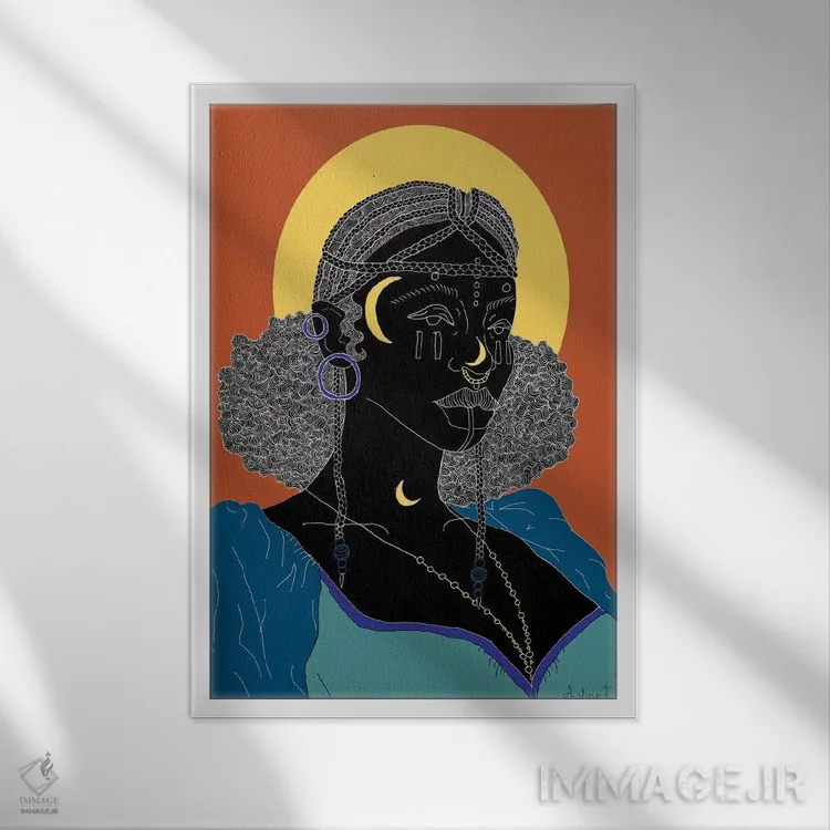 تابلو تاج من اثر آیسلین اف - نمای قابدار سفید