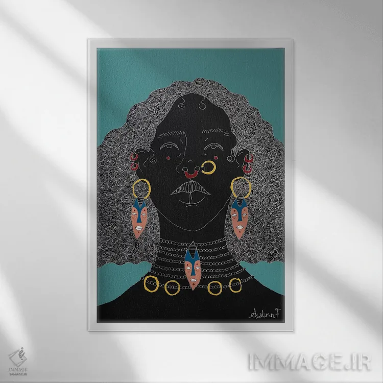 تابلو متعادل اثر آیسلین اف - نمای قابدار سفید