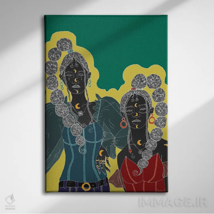 تابلو خواهرانگی اثر آیسلین اف - نمای روبهرو روی دیوار