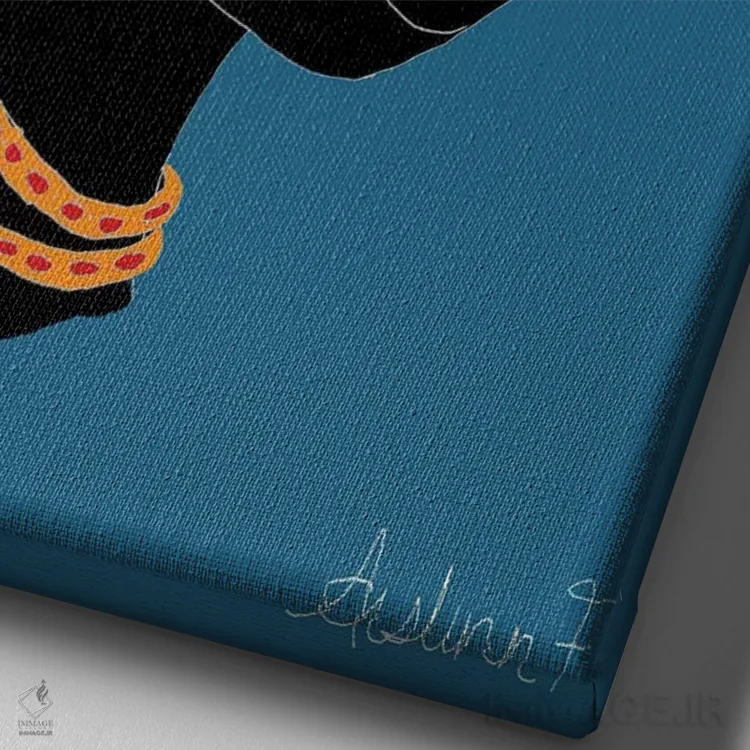 تابلو بافت بنتو I (مدل موی آفریقایی) اثر آیسلین اف - نمای نزدیک بافت بوم