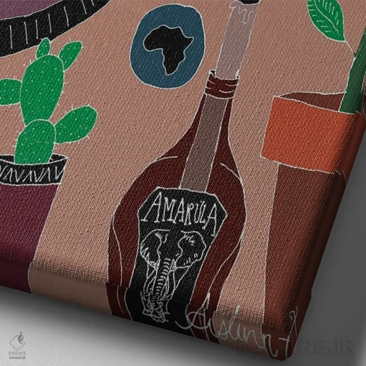 تابلو در اتاقم اثر آیسلین اف - نمای نزدیک بافت بوم