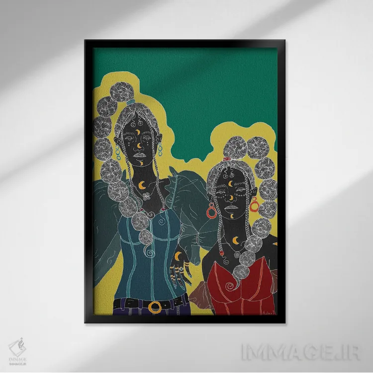 تابلو خواهرانگی اثر آیسلین اف - نمای قابدار مشکی