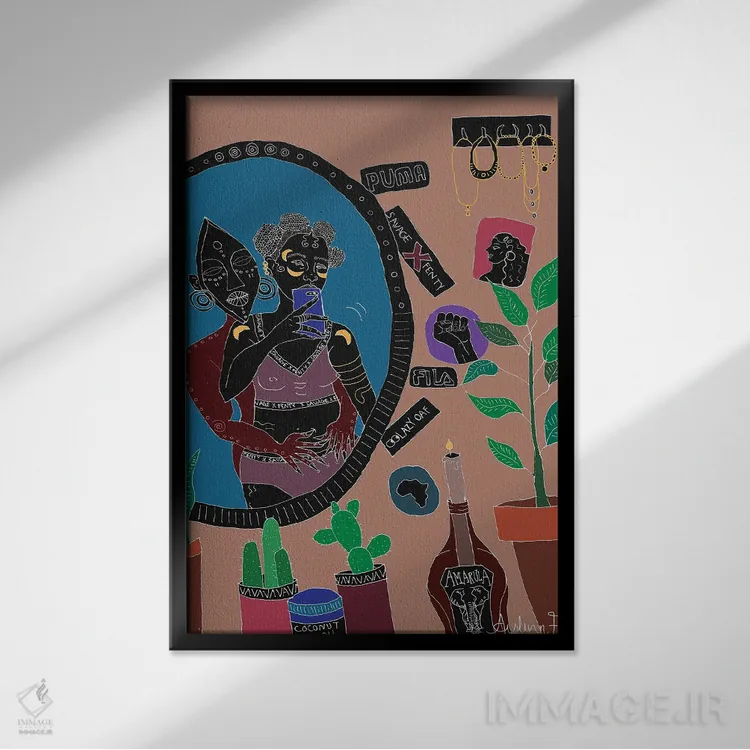 تابلو در اتاقم اثر آیسلین اف - نمای قابدار مشکی