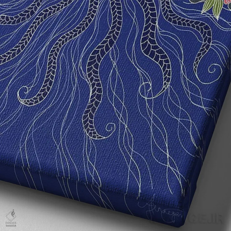 تابلو بالا بردن اثر آیسلین اف - نمای نزدیک بافت بوم