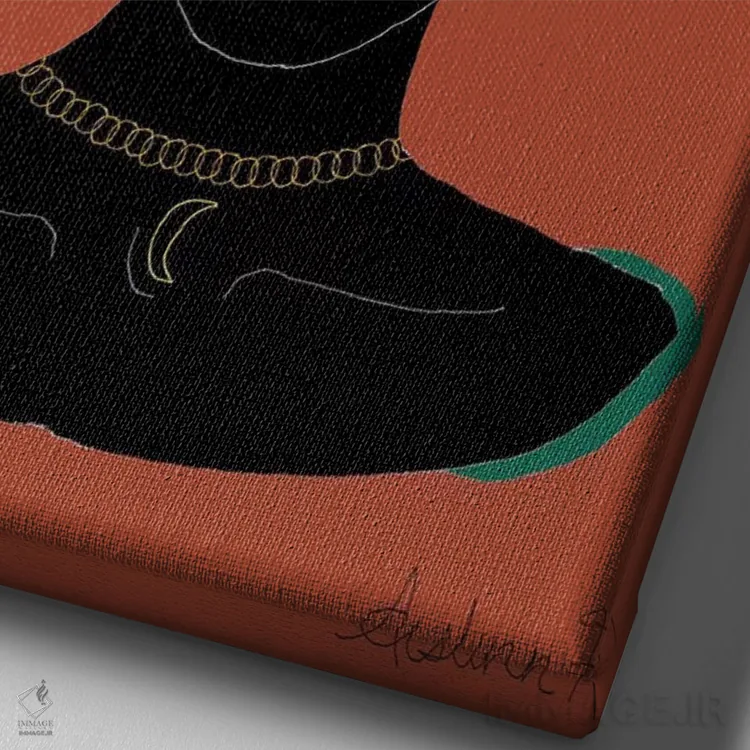 تابلو مراقب باش اثر آیسلین اف - نمای نزدیک بافت بوم