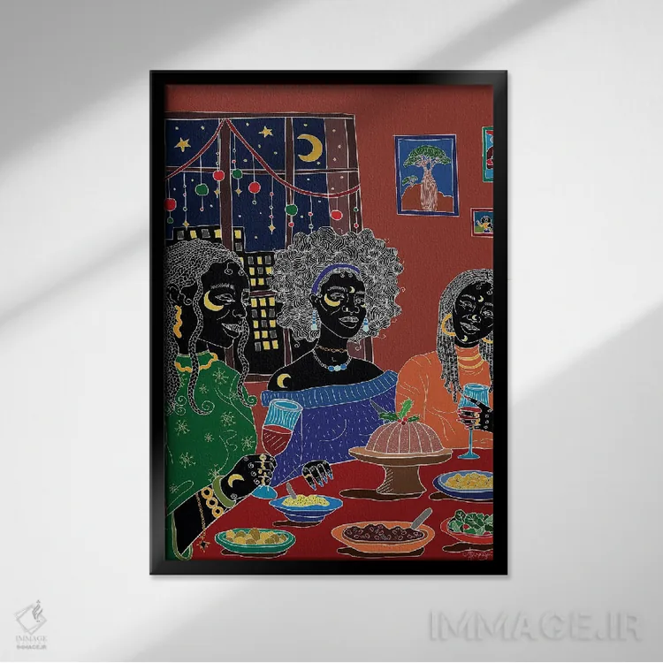 تابلو جشنها اثر آیسلین اف - نمای قابدار مشکی