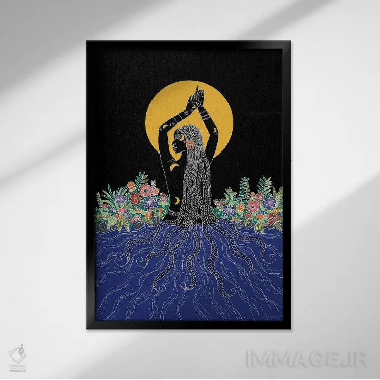 تابلو بالا بردن اثر آیسلین اف - نمای قابدار مشکی