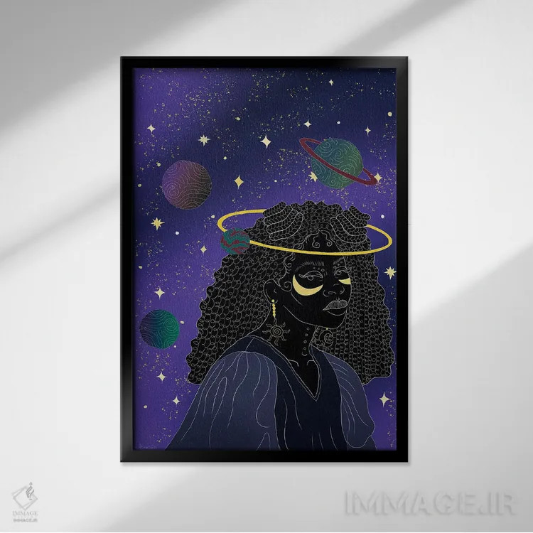 تابلو آسمانی اثر آیسلین اف - نمای قابدار مشکی