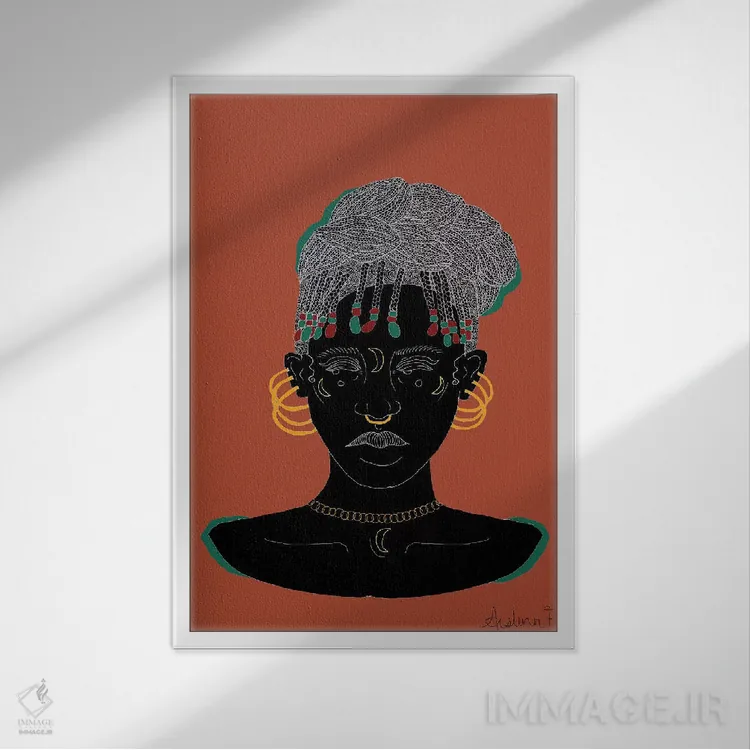 تابلو مراقب باش اثر آیسلین اف - نمای قابدار سفید