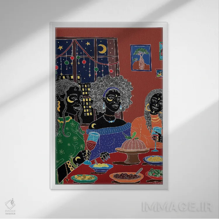 تابلو جشنها اثر آیسلین اف - نمای قابدار سفید