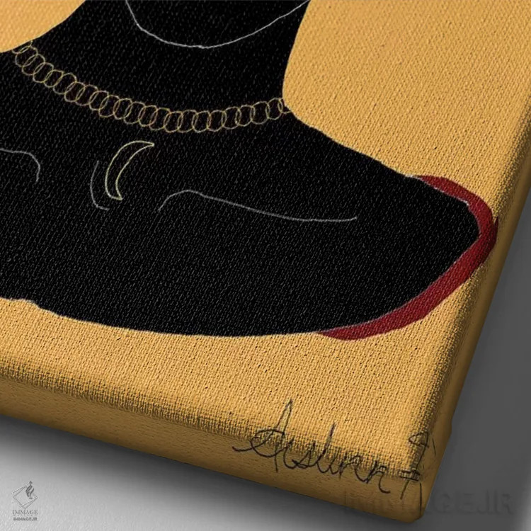 تابلو مراقب باش اثر آیسلین اف - نمای نزدیک بافت بوم