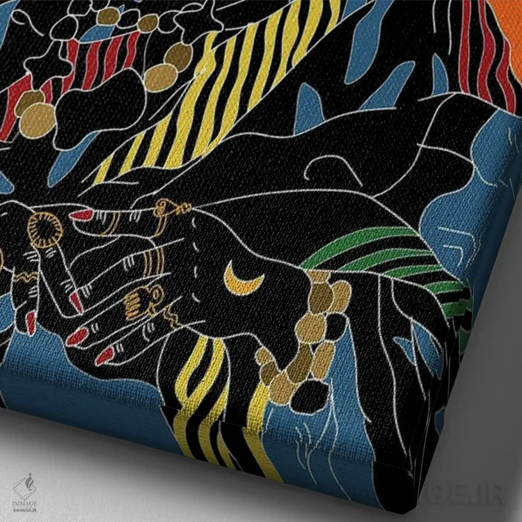 تابلو کویل (نام خاص) اثر آیسلین اف - نمای نزدیک بافت بوم