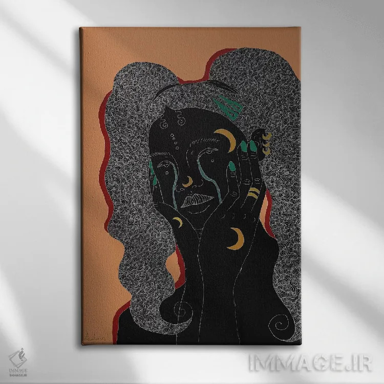 تابلو بلوز (سبک موسیقی) اثر آیسلین اف - نمای روبهرو روی دیوار