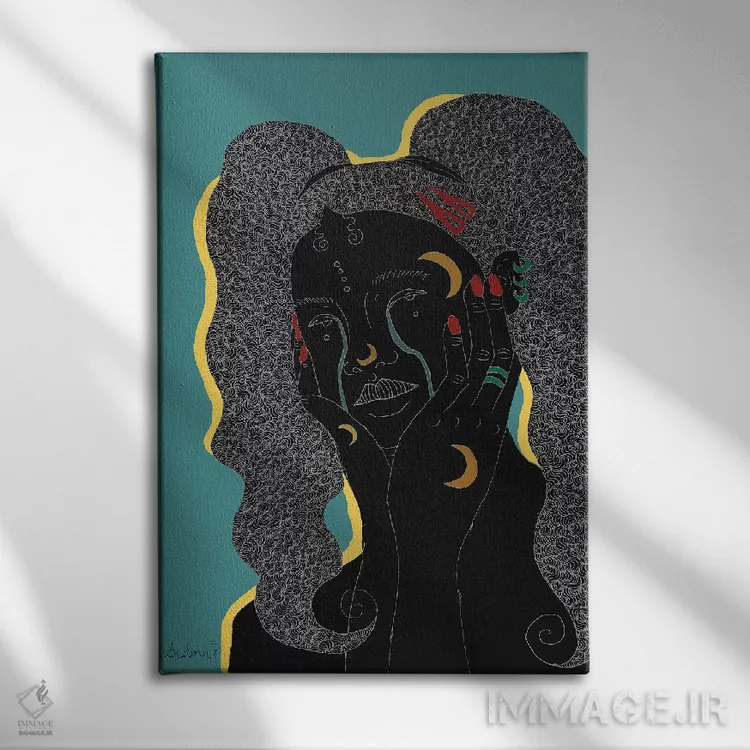 تابلو بلوز (سبک موسیقی) اثر آیسلین اف - نمای روبهرو روی دیوار