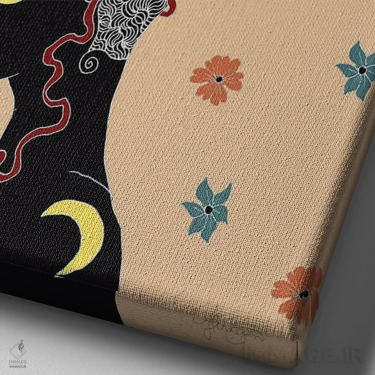 تابلو بهار، هلو اثر آیسلین اف - نمای نزدیک بافت بوم