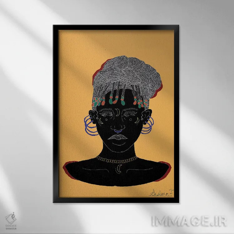 تابلو مراقب باش اثر آیسلین اف - نمای قابدار مشکی