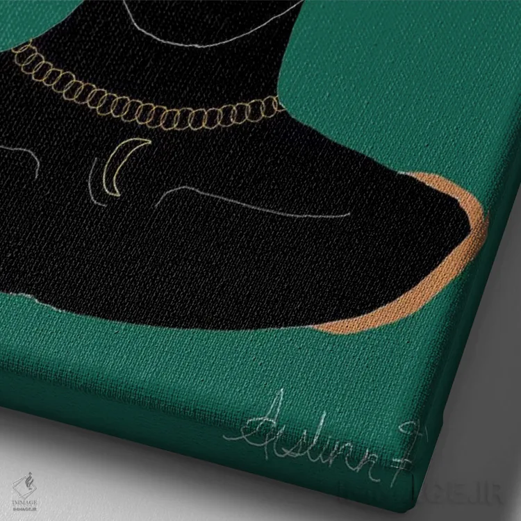 تابلو مراقب باش اثر آیسلین اف - نمای نزدیک بافت بوم