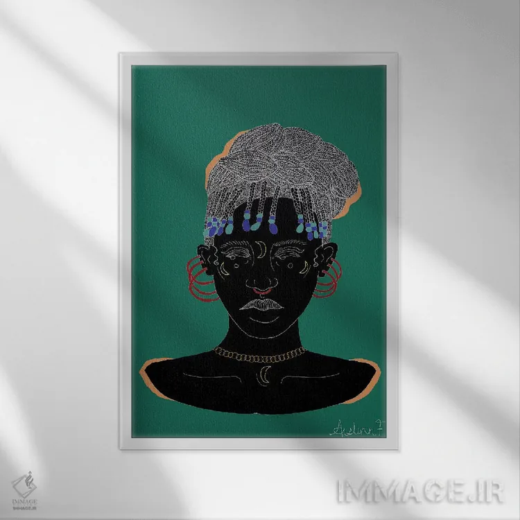 تابلو مراقب باش اثر آیسلین اف - نمای قابدار سفید