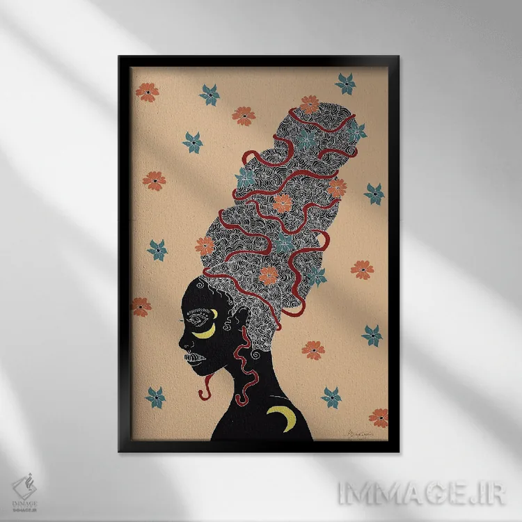 تابلو بهار، هلو اثر آیسلین اف - نمای قابدار مشکی