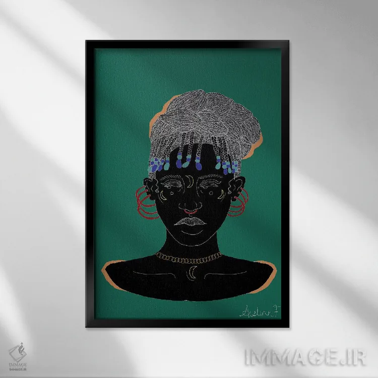 تابلو مراقب باش اثر آیسلین اف - نمای قابدار مشکی