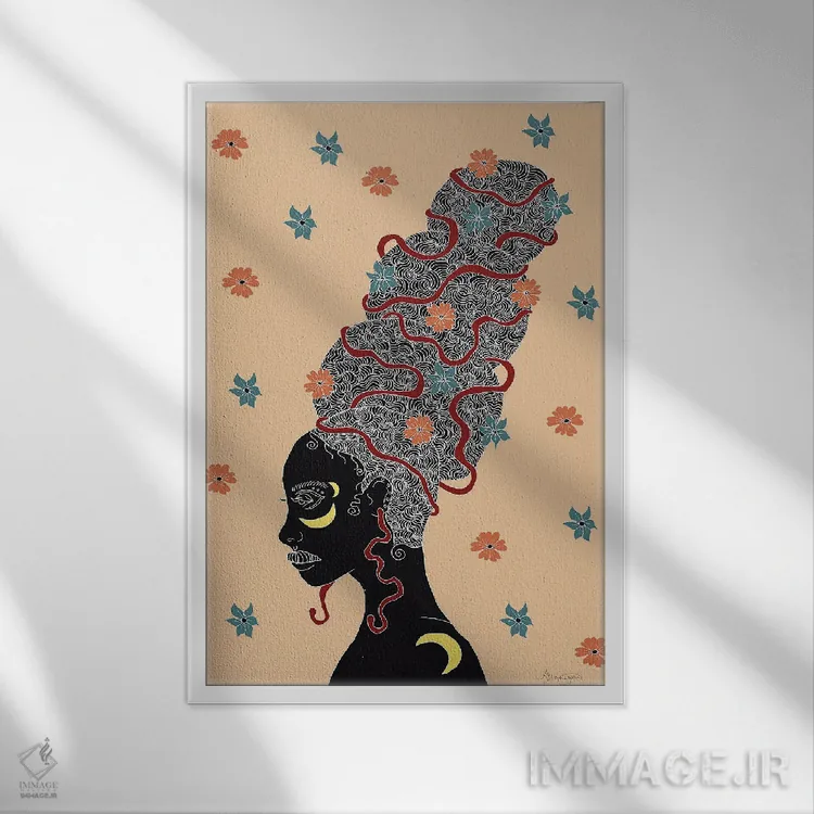 تابلو بهار، هلو اثر آیسلین اف - نمای قابدار سفید