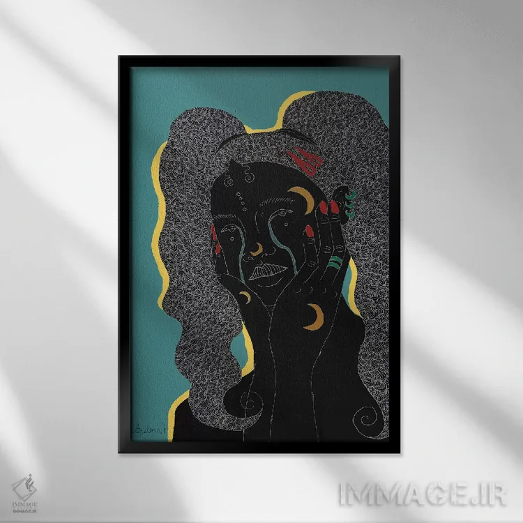 تابلو بلوز (سبک موسیقی) اثر آیسلین اف - نمای قابدار مشکی