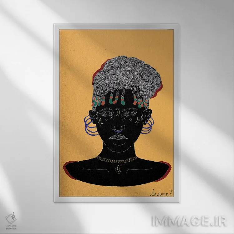 تابلو مراقب باش اثر آیسلین اف - نمای قابدار سفید