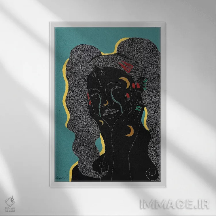 تابلو بلوز (سبک موسیقی) اثر آیسلین اف - نمای قابدار سفید