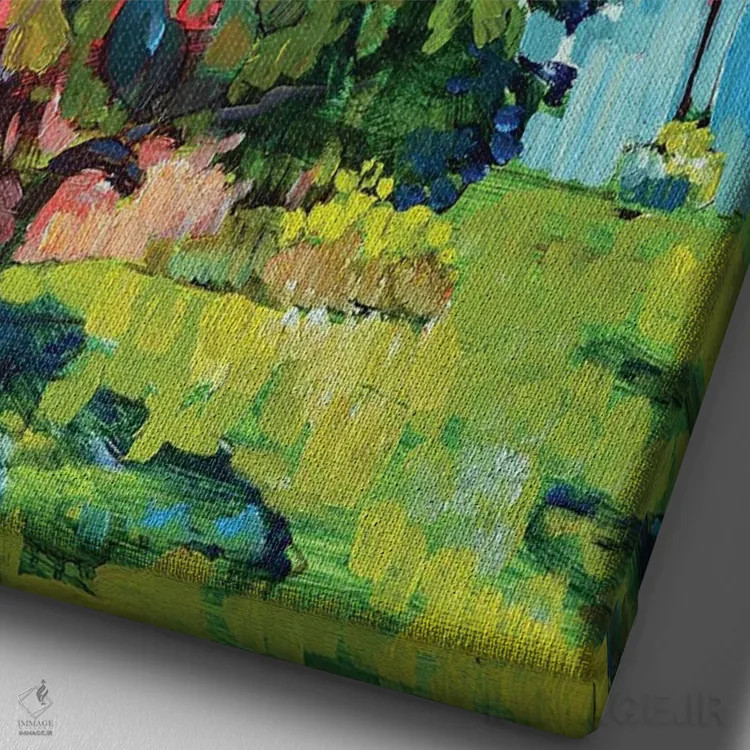 تابلو درخت سیب اثر اندریی کوتساچنکو - نمای نزدیک بافت بوم