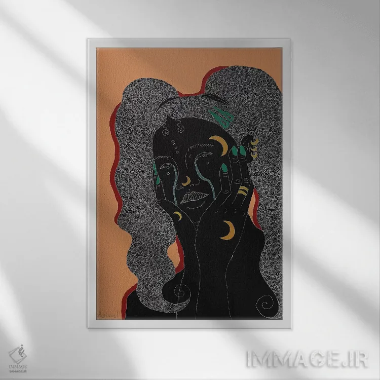 تابلو بلوز (سبک موسیقی) اثر آیسلین اف - نمای قابدار سفید