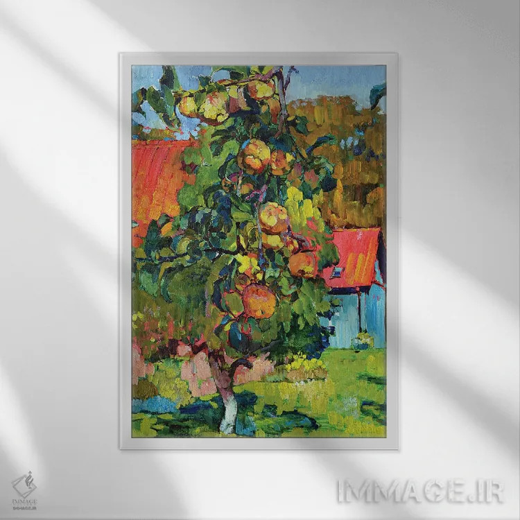 تابلو درخت سیب اثر اندریی کوتساچنکو - نمای قابدار سفید