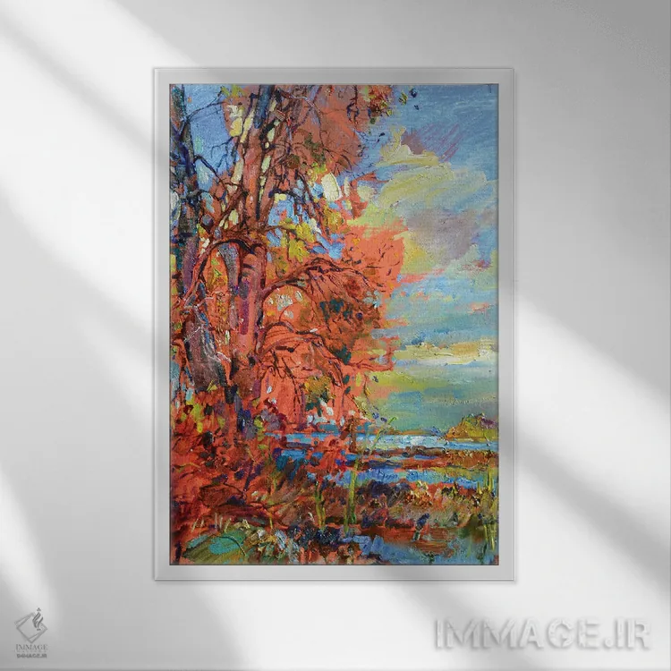 تابلو پاییز اثر اندریی کوتساچنکو - نمای قابدار سفید