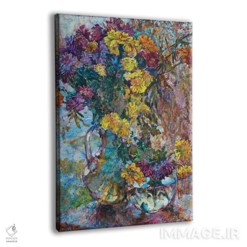 تابلو طبیعت بیجان با گلهای پاییزی اثر اندریی کوتساچنکو - نمای پرسپکتیو محصول