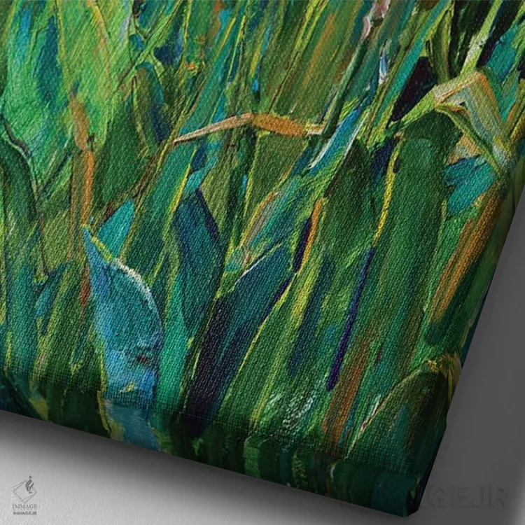 تابلو گلهای زنبق اثر اندریی کوتساچنکو - نمای نزدیک بافت بوم