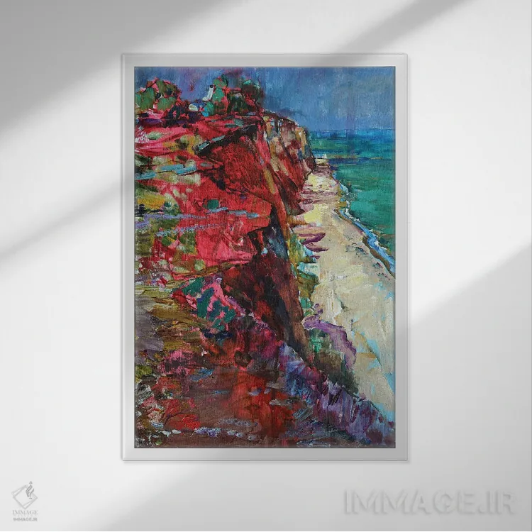 تابلو ساحل در کنار دریا اثر اندریی کوتساچنکو - نمای قابدار سفید