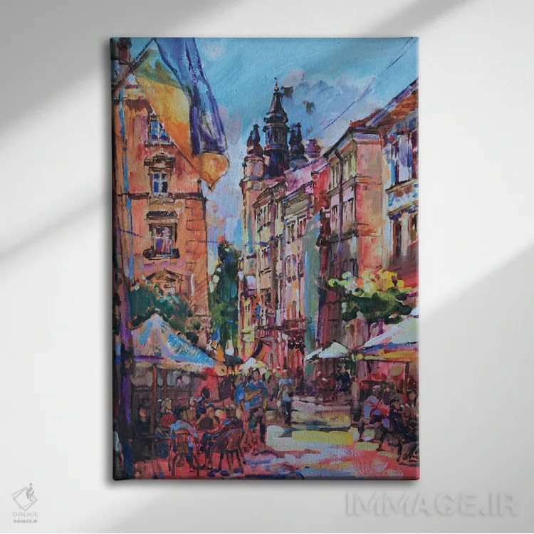 تابلو لویو تابستانی. خیابان ارمنی (اوکراین) اثر اندریی کوتساچنکو - نمای روبهرو روی دیوار